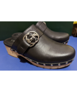 WOMEN&#39;S COACH SHOES STUDDED BLACK LEATHER SLIDES MULES CLOGS - 35.5 EUR ... - €120,17 EUR