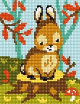 DIY Collection D&#39;Art Bunny Floss Needlepoint Wall Hanging Picture Kit 5&quot; x 7&quot; - £16.19 GBP