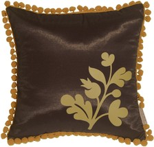 Pillow Decor - Bohemian Blossom Brown and Ocher Throw Pillow (KB1-0016-04-12) - £16.19 GBP