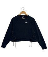 Nike Sweatshirt Womens XS Black Essential Fleece Crop Lace Up Pullover S... - $601.19 MXN
