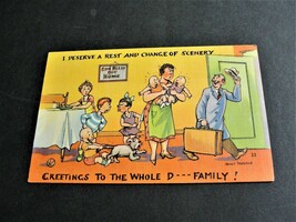 Greeting to the whole D... Family! - Unposted Humor Comic Postcard. - £5.75 GBP