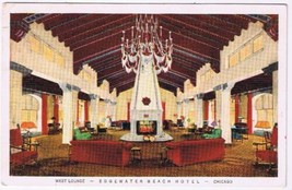 Illinois Postcard Edgewater Beach Hotel Chicago West Lounge - $4.94