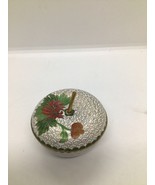  Brass Imari Apple Shape Trinket Box Vintage - $11.88