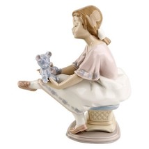 Lladro #7620 &quot; Best Friend Figurine Jeune Fille Avec Bleu Nounours Ours - $2,258.52 MXN