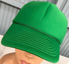 Green VTG Nissin Blank Front Snapback Baseball Hat Cap - £10.50 GBP