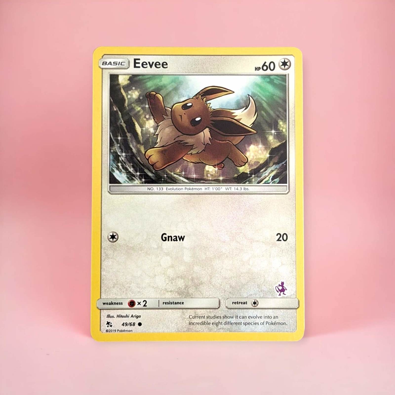 Primary image for Hidden Fates Pokemon Card: Eevee 49/68, Mewtwo Stamp