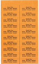 Vintage Burks Falls Dairy Ontario Milk Tokens Sheet Of 20 - $136.50 MXN