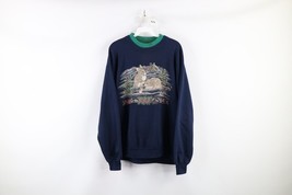 Vtg 90s Streetwear Womens Large Distressed Bunny Rabbit Crewneck Sweatsh... - $44.50