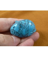 (Y-MOU-576) blue Howlite Roly Poly Mouse Mice gemstone carving FAT RODEN... - £11.01 GBP