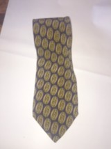 VALENTINO Cravatte 100% Silk  Navy Golden Filigree Design Tie Hand Made ... - $44.55