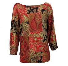 Chaps by Ralph Lauren Paisley Print Sweater Petite Small PS - $39.98