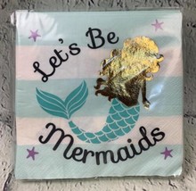 Lets Be Mermaids with Gold Foil Baby Shower or Birthday Party Cocktail - £17.88 GBP