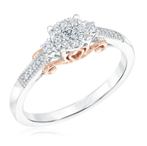 Enchanted Disney Cinderella&#39;s Carriage Diamond 1/5 TCW Cluster Engagement Ring  - £95.08 GBP