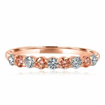 0.50 Karat Runde Kunstdiamanten Grown Diamant Ehering 14k Rose Gold (9 S... - $401.05