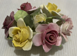 Vintage Porcelain Adderley Roses Floral in Green Basket  Bone China England - $244.86 MXN