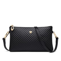 ER  Leather Women Crossbody Bags Simple Classic Style Lady Black Messenger Bag S - £59.31 GBP
