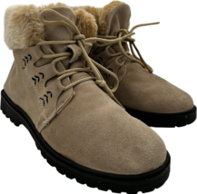 North Point Bay women&#39;s Suede Leather Faux Fur Lined Ankle Hiking Bootie... - $210.30 MXN
