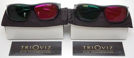 NEW 2 x TriOviz InfiColor 3D Glasses TV Xbox 360 PS3 Thor Enslaved Green... - $8.23