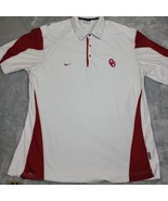 Oklahoma Sooners Polo Shirt Nike-Fit Team White Polyester Size X-Large - $18.39