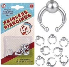 Fake Piercings - Phony Piercings - Clip-On Painless Fun! - In Silver! - $2.96
