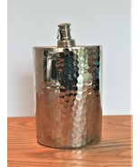 Vtg Hammered Metal Flask Curved Decanter 10 oz Tin Lined W Germany - $40.00