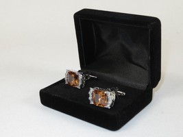 Men J.Valintin Cufflinks With Bold Stones Plated Gold Vito Rofolo V45-1 image 3
