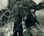 Boy and Girl  Hiking in Snow Covered Utah Mountains 1930&#39;s Original Ster... - $21.75