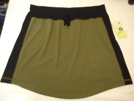 Women&#39;s Xersion Studio Knit Skirt Evergreen &amp; Black Size Large NEW - £15.58 GBP