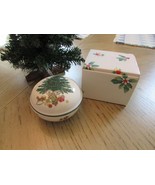 Mikasa Bone China Christmas Story Round Covered Trinket Box Holiday Holl... - $13.51 CAD