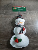 Christmas House Fabric Snowman Christmas Ornament,  New - £9.43 GBP