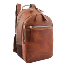 DR289 Italian Buffalo Classic Leather Simple Bag Backpack Tan - £109.99 GBP