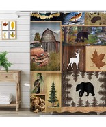 Cabin Bear Wildlife Creek Lodge Fabric Shower Curtain, Modern Rustic, 72... - $40.29 CAD