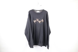 Vintage 90s Streetwear Womens XL Faded Butterfly Crewneck Sweatshirt Bla... - £38.19 GBP