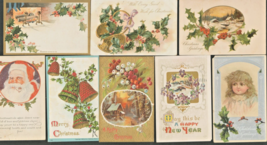 Lot Of 8 Christmas Postcards~Some Posted In 1910s - £5.51 GBP