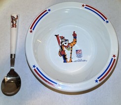 VINTAGE 1992 TONY THE TIGER CEREAL USA OLYMPIC TEAM BOWL &amp; SPOON  Kellogg - $17.64