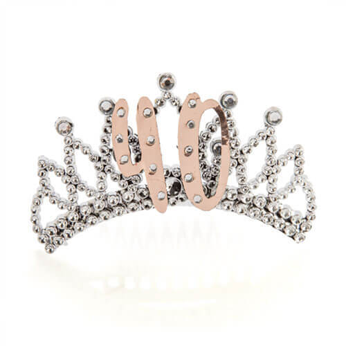 Rose Gold and Silver Tiara - 40th - $20.09