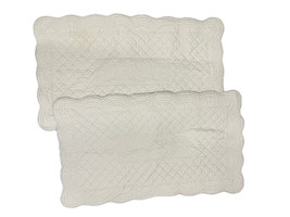 Simply Shabby Chic ~ 2 Ashwell GRAY Quilted Scalloped Edge Shams - $49.99