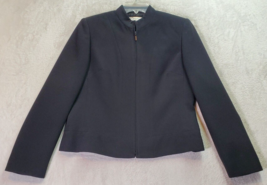 Dressbarn Jacket Women Size 8 Black 100% Polyester Long Sleeve Lined Full Zipper - $26.22