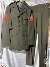 Vintage USMC Marine Corps Uniform Jacket, Pants, Shirt and Tie NAMED - $59.39