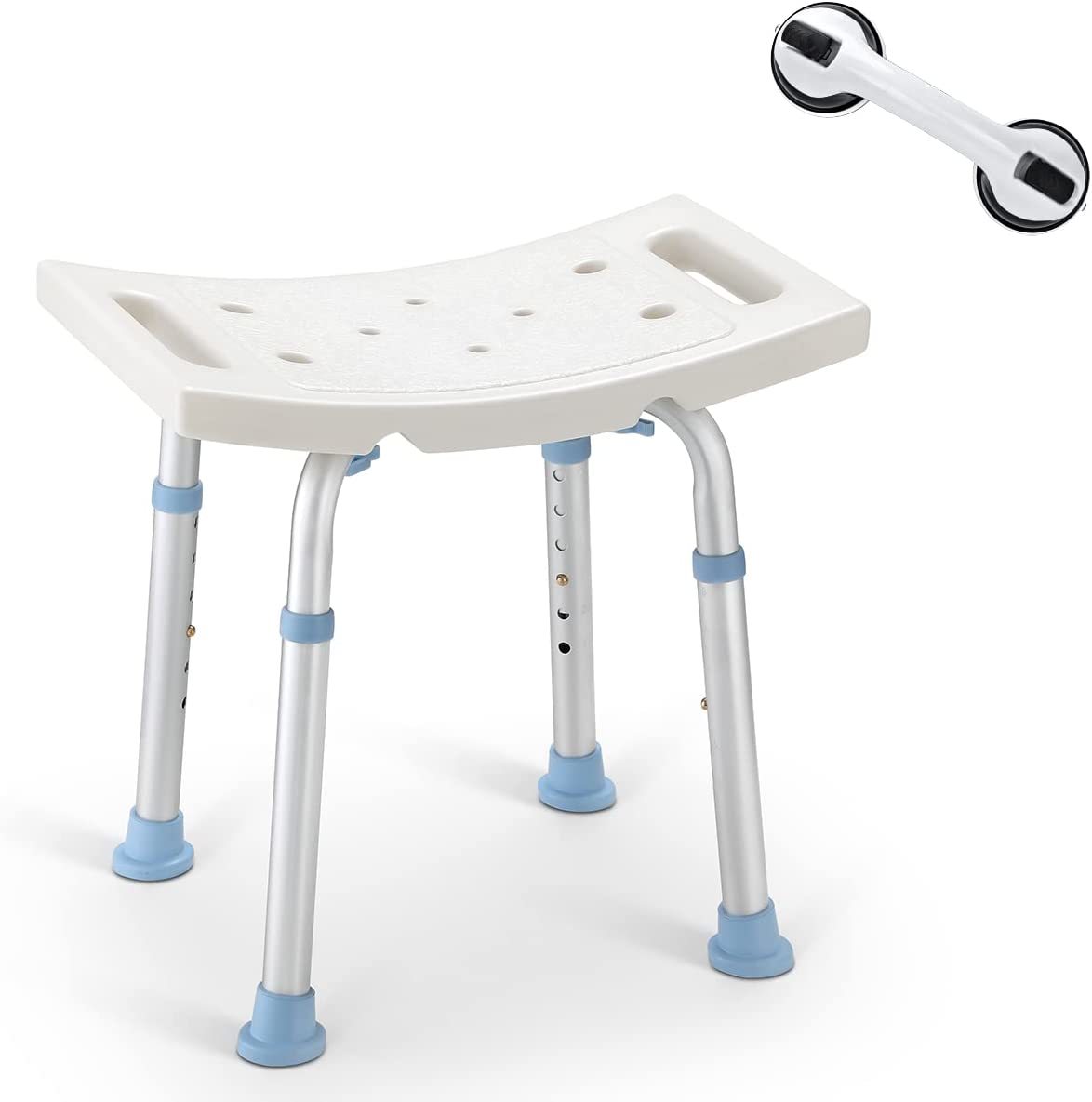 Primary image for OasisSpace Shower Chair, Adjustable Bath Stool with Free Assist Grab Bar -