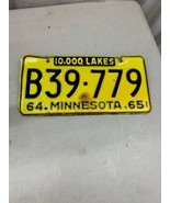 1964 1965 MINNESOTA MN LICENSE PLATE Tag Muscle Car B39-779 yellow black - €34,56 EUR