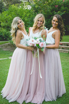 BLUSH Full Tulle Maxi Skirt Wedding Bridesmaid Custom Plus Size Tulle Skirt image 1