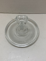 Clear Glass Candy Dish/Tray with Heart Shaped Handle 6&quot; Round - £12.02 GBP
