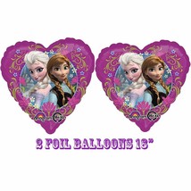 Disney Frozen Heart Shape 18" Foil Mylar Balloon Birthday Party Supplies 2 Pack - £4.73 GBP