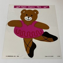 Vintage 1984 Toots Cardesign Super Dupers Ballerina Bear Transparent Sticker 6&quot; - £151.86 GBP