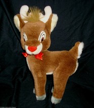 12&quot; Vintage Rudolph The Red Nosed Reindeer Applause Stuffed Animal Plush Toy Tan - £19.10 GBP
