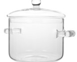 Glass Saucepan Heat Resistant: 1900Ml Glass Cooking Pot With Cover Nonst... - £28.46 GBP