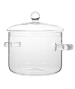 Glass Saucepan Heat Resistant: 1900Ml Glass Cooking Pot With Cover Nonst... - £31.24 GBP