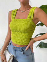 Textured Square Neck Wide Strap Tank - $29.30