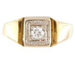 Men&#39;s Signet Ring 14kt Yellow and White Gold 377104 - $799.00